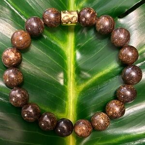bronzite chunky 10mm handmade beaded bracelet